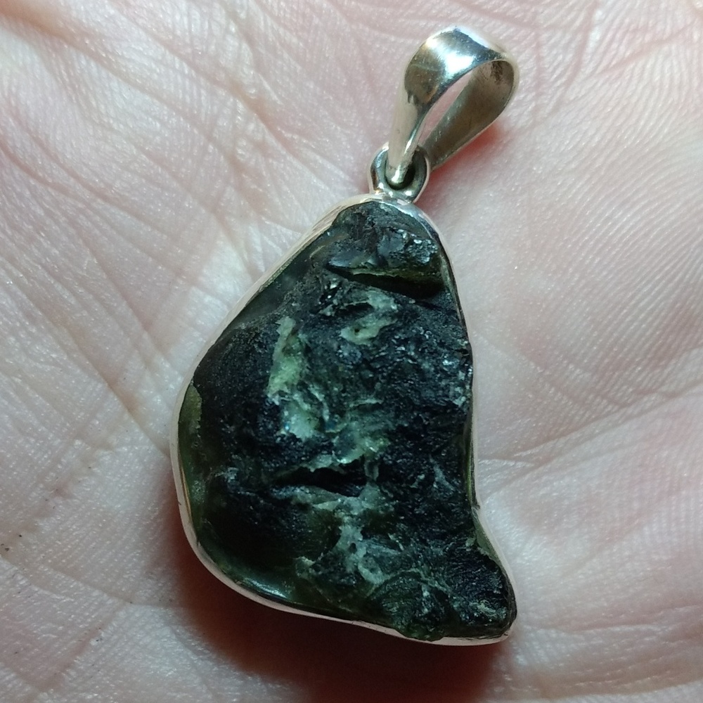 Genuine Moldavite in Sterling